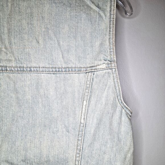 Abercrombie & Fitch NWT Light Wash Distressed Denim Trucker Vest Womens Large - Picture 10 of 10